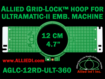 12 cm (4.7 inch) Round Allied Grid-Lock (New Design) Plastic Embroidery Hoop - Ultramatic-II 360