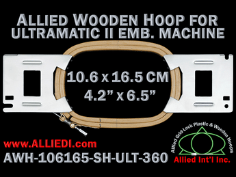 10.6 x 16.5 cm (4.2 x 6.5 inch) Rectangular Allied Wooden Embroidery Hoop