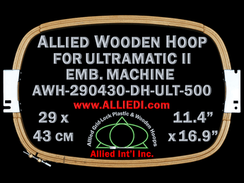 29.0 x 43.0 cm (11.4 x 16.9 inch) Rectangular Allied Wooden Embroidery Hoop