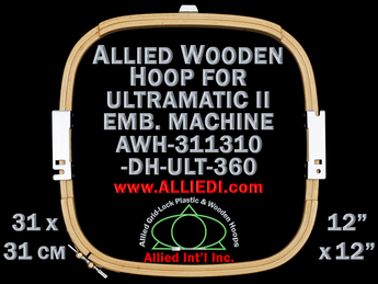 31.1 x 31.0 cm (12.2 x 12.2 inch) Rectangular Allied Wooden Embroidery Hoop