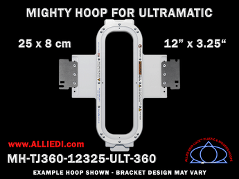 Ultramatic-II 12 x 3.25 inch (30 x 8 cm) Vertical Rectangular Magnetic Mighty Hoop for 360 mm Sew Field / Arm Spacing