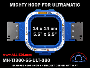 Ultramatic-II 5.5 x 5.5 inch (14 x 14 cm) Square Magnetic Mighty Hoop for 360 mm Sew Field / Arm Spacing