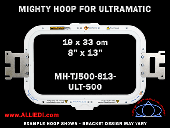 Ultramatic-II 8 x 13 inch (19 x 33 cm) Rectangular Magnetic Mighty Hoop for 500 mm Sew Field / Arm Spacing