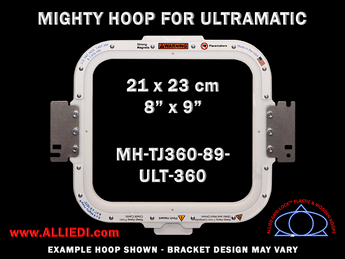 Ultramatic-II 8 x 9 inch (21 x 23 cm) Rectangular Magnetic Mighty Hoop for 360 mm Sew Field / Arm Spacing