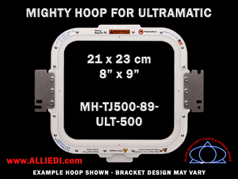 Ultramatic-II 8 x 9 inch (21 x 23 cm) Rectangular Magnetic Mighty Hoop for 500 mm Sew Field / Arm Spacing