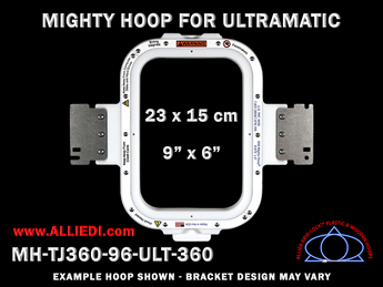 Ultramatic-II 9 x 6 inch (23 x 15 cm) Vertical Rectangular Magnetic Mighty Hoop for 360 mm Sew Field / Arm Spacing