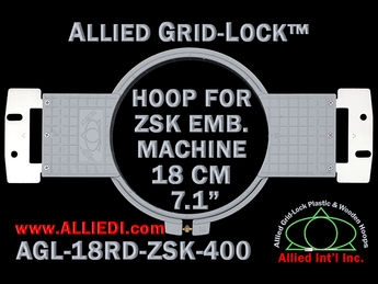 ZSK 18 cm (7.1 inch) Round Allied Grid-Lock Embroidery Hoop (New Design) for 400 mm Sew Field / Arm Spacing