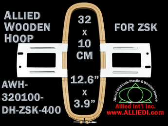 32.0 x 10.0 cm (12.6 x 3.9 inch) Rectangular Allied Wooden Embroidery Hoop, Double Height - ZSK 400