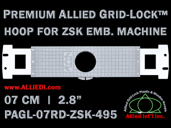 ZSK 7 cm (2.8 inch) Round Premium Allied Grid-Lock Embroidery Hoop for 495 mm Sew Field / Arm Spacing