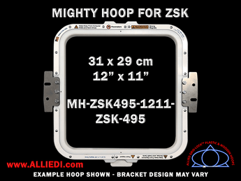 ZSK 12 x 11 inch (31 x 29 cm) Rectangular Magnetic Mighty Hoop for 495 mm Sew Field / Arm Spacing