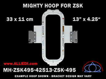 ZSK 13 x 4.25 inch (33 x 11 cm) Vertical Rectangular Magnetic Mighty Hoop for 495 mm Sew Field / Arm Spacing