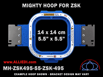 ZSK 5.5 x 5.5 inch (14 x 14 cm) Square Magnetic Mighty Hoop for 495 mm Sew Field / Arm Spacing