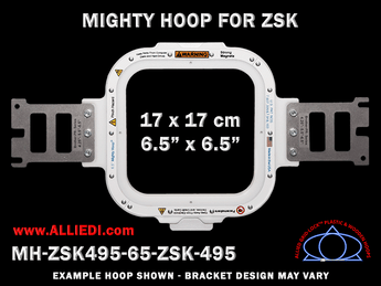 ZSK 6.5 x 6.5 inch (17 x 17 cm) Square Magnetic Mighty Hoop for 495 mm Sew Field / Arm Spacing