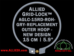 15 cm (5.9 inch) Round Standard Version Allied Grid-Lock (New Design) Replacement Outer Embroidery Hoop / Ring / Frame - Grey