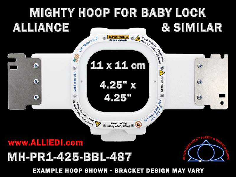 Loop Hoop Lock Baby Lock Alliance Hoop - Magnetic Mighty Hoop - 4.25 x 4.25 inch (11 x ...