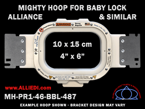 Baby Lock Alliance Single-Needle 4 x 6 inch (10 x 15 cm) Rectangular Magnetic Mighty Hoop