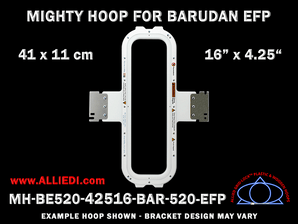 Barudan 16 x 4.25 inch (41 x 11 cm) Vertical Rectangular Magnetic Mighty Hoop for 520 mm Sew Field / Arm Spacing EFP Type