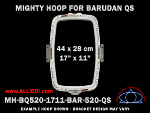 Barudan 17 x 16 inch (44 x 42 cm) Rectangular Magnetic Mighty Hoop for 520 mm Sew Field / Arm Spacing QS Type