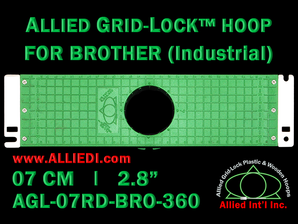 Brother Commercial 7 cm (2.8 inch) Round Allied Grid-Lock Embroidery Hoop for 360 mm Sew Field / Arm Spacing