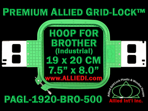 19 x 20 cm (7.5 x 8 inch) Rectangular Premium Allied Grid-Lock Plastic Embroidery Hoop - Brother Commercial 500