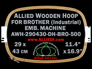 29.0 x 43.0 cm (11.4 x 16.9 inch) Rectangular Allied Wooden Embroidery Hoop