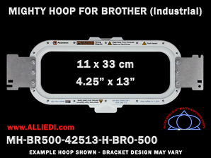 Brother Commercial 4.25 x 13 inch (11 x 33 cm) Horizontal Magnetic Mighty Hoop for 500 mm Sew Field / Arm Spacing