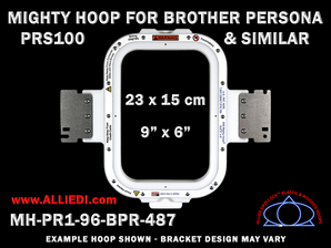 Brother PRS100 Persona Single-Needle 9 x 6 inch (23 x 15 cm) Vertical Rectangular Magnetic Mighty Hoop