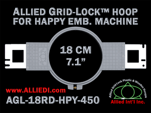 18 cm (7.1 inch) Round Allied Grid-Lock Plastic Embroidery Hoop - Happy Japan 450