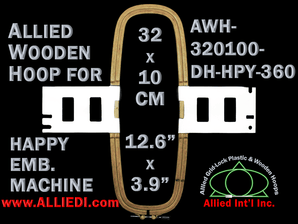 32.0 x 10.0 cm (12.6 x 3.9 inch) Rectangular Allied Wooden Embroidery Hoop, Double Height - Happy Japan 360