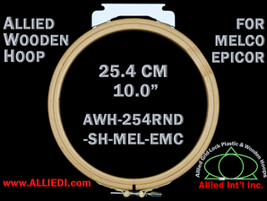 25.4 cm (10.0 inch) Round Single Height Allied Wooden Embroidery Hoop