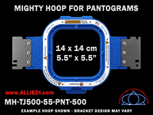 Pantograms 5.5 x 5.5 inch (14 x 14 cm) Square Magnetic Mighty Hoop for 500 mm Sew Field / Arm Spacing