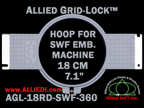 18 cm (7.1 inch) Round Allied Grid-Lock Plastic Embroidery Hoop - SWF 360