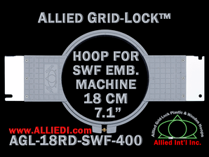 18 cm (7.1 inch) Round Allied Grid-Lock Plastic Embroidery Hoop - SWF 400