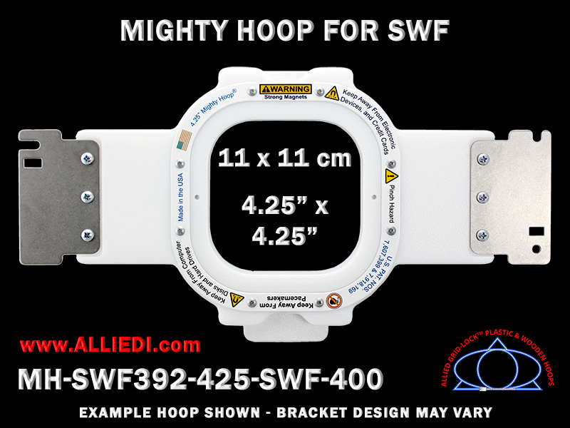 SWF Hoop - Magnetic Mighty Hoop - 4.25 x 4.25 inch (11 x 11 cm) - For ...