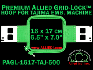 Tajima 16 x 17 cm (6.5 x 7 inch) Rectangular Premium Allied Grid-Lock Embroidery Hoop for 500 mm Sew Field / Arm Spacing