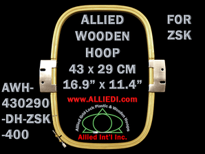 43.0 x 29.0 cm (16.9 x 11.4 inch) Rectangular Allied Wooden Embroidery Hoop, Double Height - ZSK 400