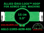 15 cm (5.9 inch) Round Allied Grid-Lock (New Design) Plastic Embroidery Hoop - Aemco 400