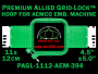 11 x 12 cm (4.5 x 5 inch) Rectangular Premium Allied Grid-Lock Plastic Embroidery Hoop - Aemco 394