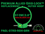 7 cm (2.8 inch) Round Premium Version Allied Grid-Lock Replacement Outer Embroidery Hoop / Ring / Frame - Green
