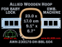 23.0 x 17.0 cm (9.1 x 6.7 inch) Rectangular Allied Wooden Embroidery Hoop