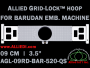 9 cm (3.5 inch) Round Allied Grid-Lock Plastic Embroidery Hoop - Barudan 520 QS