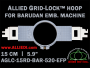 15 cm (5.9 inch) Round Allied Grid-Lock (New Design) Plastic Embroidery Hoop - Barudan 520 EFP