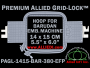 14 x 15 cm (5.5 x 6 inch) Rectangular Premium Allied Grid-Lock Plastic Embroidery Hoop - Barudan 380 EFP