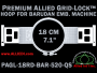 18 cm (7.1 inch) Round Premium Allied Grid-Lock Plastic Embroidery Hoop - Barudan 520 QS