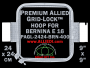 24 x 24 cm (9 x 9 inch) Square Premium Allied Grid-Lock Plastic Embroidery Hoop - Bernina 400