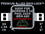 24 x 24 cm (9 x 9 inch) Square Premium Allied Grid-Lock Plastic Embroidery Hoop - Bernina 480