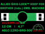 Brother 12 cm (4.7 inch) Round Allied Grid-Lock Embroidery Hoop (New Design) for 500 mm Sew Field / Arm Spacing