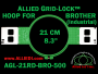 Brother 21 cm (8.3 inch) Round Allied Grid-Lock Embroidery Hoop for 500 mm Sew Field / Arm Spacing