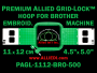 11 x 12 cm (4.5 x 5 inch) Rectangular Premium Allied Grid-Lock Plastic Embroidery Hoop - Brother 500