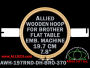 19.7 cm (7.8 inch) Round Allied Wooden Embroidery Hoop, Double Height - Brother 370 Flat Table